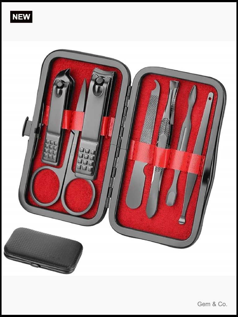 Professional Manicure Pedicure Kit With Travel Case Nail Grooming Set For Men